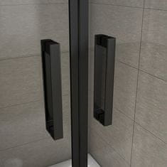 H K Sprchové dvere dvojkrídlové BLACK SAFIR D2 80, 76 – 80x200 cm