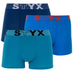 Styx 3PACK pánske boxerky športová guma modré (G9676869) - veľkosť L