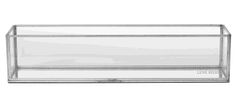 Lene Bjerre Podlhovastý sklenený lampáš ADRINE, so šedým rámčekom, dĺžka 44,5 cm