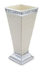 Julia Knight Veľká hliníková váza CLASSIC s perleťovou mozaikou, smotanovo biela