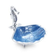 Julia Knight Servírovacia miska v tvare mušle s morským koníkom Scallop SEA HORSE, azúrová modrá