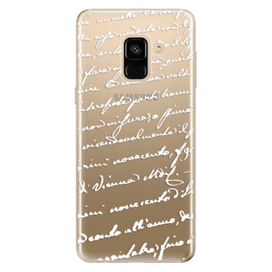 iSaprio Silikónové puzdro - Handwriting 01 - white pre Samsung Galaxy A8 2018
