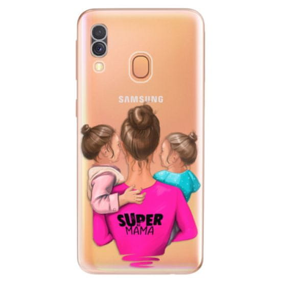 iSaprio Silikónové puzdro - Super Mama - Two Girls pre Samsung Galaxy A40
