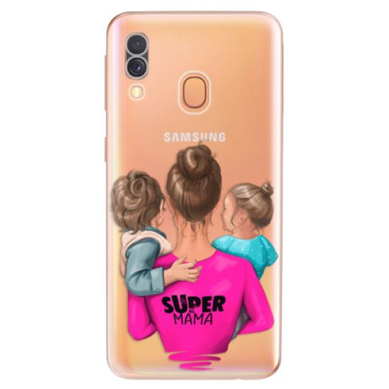 iSaprio Silikónové puzdro - Super Mama - Boy and Girl pre Samsung Galaxy A40