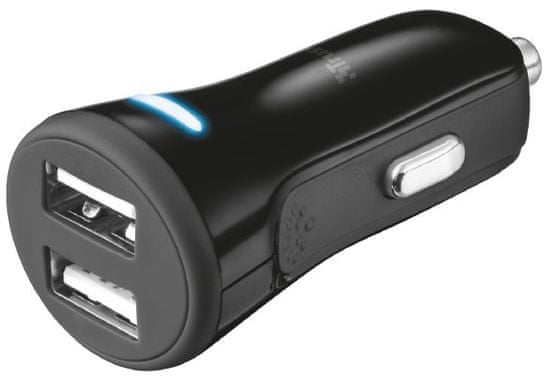 TRUST Car 2-port USB Charger 2 × 10 W 20572, čierny