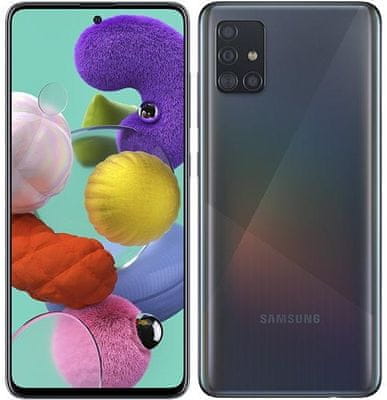 Samsung Galaxy A51, výkonný telefón, super AMOLED Infinity-O FHD+ displej, štvornásobný ultraširokouhlý fotoaparát, veľká výdrž, rýchle nabíjanie, vysoký výkon, Exynos 961