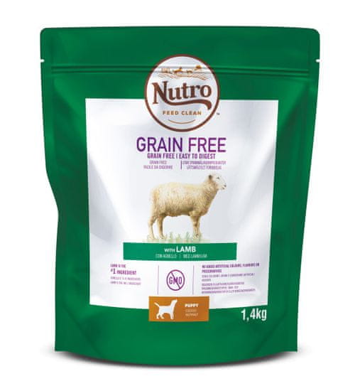 Nutro Grain Free granule s jahňacím pre šteňatá 1,4 kg