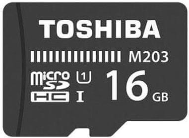 TOSHIBA microSDHC 16 GB M203 UHS-I, 100 MB/s, Class 10 + adaptér (THN-M203K0160EA)