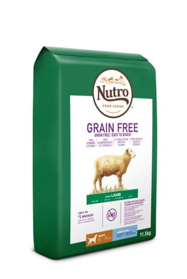 Nutro Grain Free granule s jahňacím pre šteňatá 11,5 kg