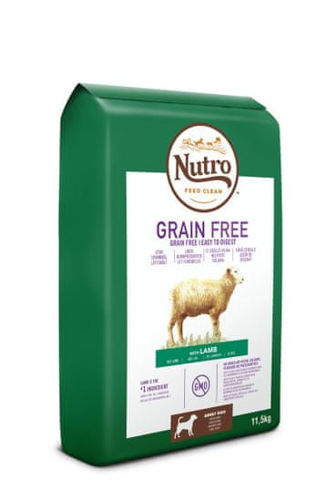 Nutro Grain Free granule s jahňacím pre dospelých psov 11,5 kg
