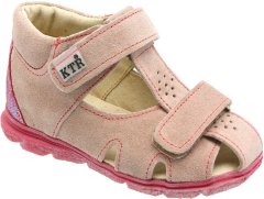 KTR® dievčenské kožené sandále 119/120/4/P/DORIS/BA/MOD, 23, ružová