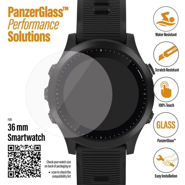 PanzerGlass SmartWatch (36mm) Garmin Fenix/Garmin Vivoactive 3/Garmin Forerunner (3608), čirá