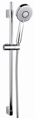 CERSANIT Sprchová súprava s tyčou a posuvným držiakom nano, 5 funkčný, priemer ručnej sprchy 10cm, kovová hadica dlhá 200cm, kovová tyč 80cm s posuvným držiakom a montážnou sadou (S951-019)