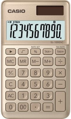 Vrecková kalkulačka Casio SL 1000 SC, solárna, malá, ľahká, základná