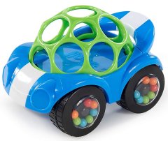 Oball Hračka autíčko Rattle & Roll Oballo™ modro/zelené 3m+
