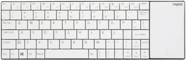 Kompaktná klávesnica Rapoo E2710, CZ / SK, biela, bezdrôtová, usb bezdrôtový prijímač