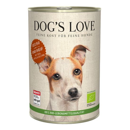 Dog's Love konzerva 100% BIO Organic hovädzí 400 g