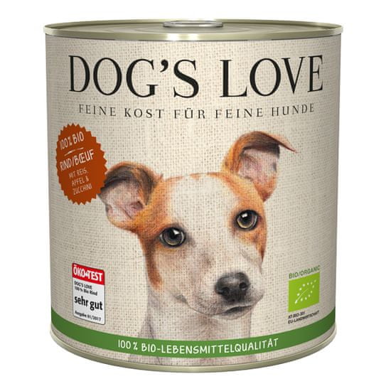 Dog's Love konzerva 100% BIO Organic hovädzí 800 g