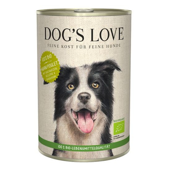 Dog's Love konzerva 100% BIO Organic kura 400 g