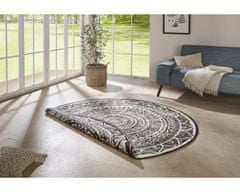 NORTHRUGS Kusový koberec Twin Supreme 104165 Siruma Black/Cream – na von aj na doma 140x140 (priemer) kruh