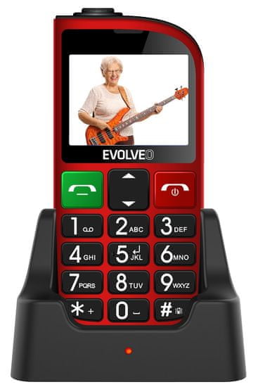 Evolveo EasyPhone FM, červený
