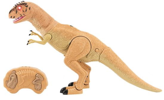 Teddies Dinosaurus chodiace IC velociraptor 50 cm so zvukmi a svetlami oranžový