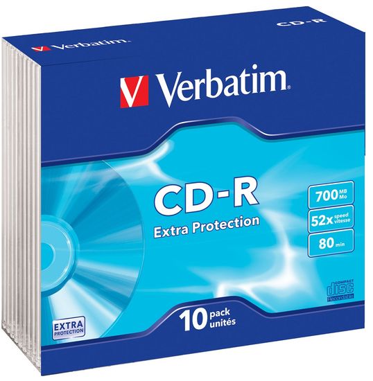VERBATIM CD-R 700MB, 52×, slim case 10 ks (43415)