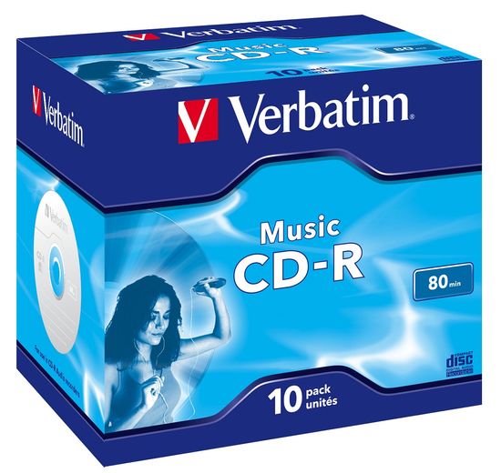 VERBATIM CD-R AUDIO 80MIN, 16×, jewel case 10 ks (43365)