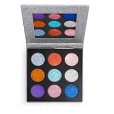 Makeup Revolution Žiariace paletky trblietok (Pressed Glitter Palette) 9 x 1,2 g (Odtieň Illusion)