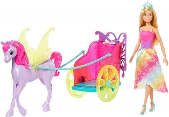 Mattel Barbie Princezná na koči a rozprávkový kôň