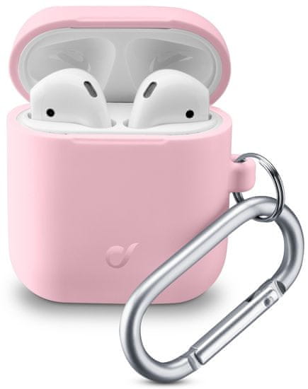 CellularLine Ochranný kryt s karabínou Bounce pre Apple AirPods 1 & 2 BOUNCEAIRPODSP, ružový