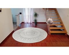 NORTHRUGS Kusový koberec Twin-Wendeteppiche 103143 creme grau – na von aj na doma 140x140 (priemer) kruh