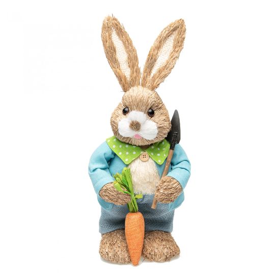 Seizis Zajac s mrkvou a lopatou modrý 40 cm