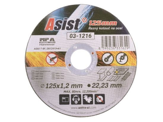 ASIST Kotúč rezný na kov 125x22,23x1,2mm
