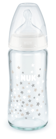Nuk FC + fľaša sklo 240ml, S, V1-M