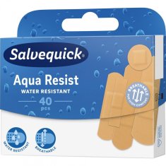 Salvequick Aqua Resist Náplasť vodeodolná mix, 40 ks