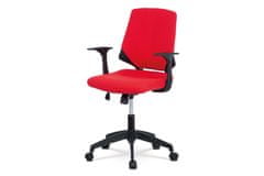 Autronic kancelárska stolička, červená látka, čierne plastové područky KA-R204 RED