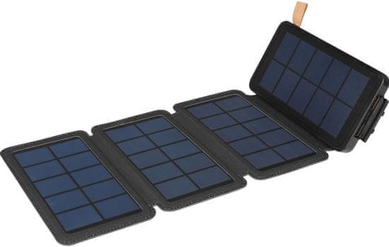 Sandberg Solar 4-Panel + Powerbank 12000 mAh, 2 × USB, Wireless Qi, čierna (420-46)
