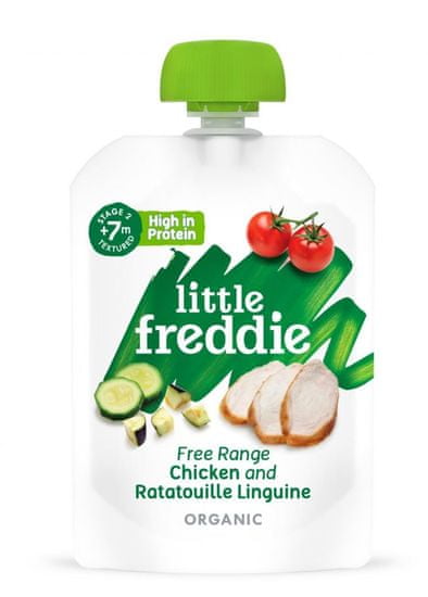 Little Freddie Linguini s kuracím mäsom z voľného chovu a ratatouille 6 x 130 g