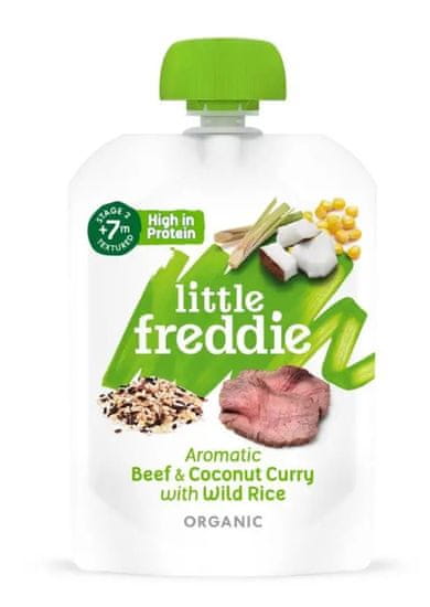 Little Freddie Aromatické kokosové curry s hovädzím mäsom a divokou ryžou 6 x 130 g