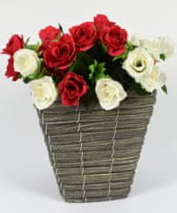 DUE ESSE Prútený hranatý kvetináč 21 × 18 cm, sivá