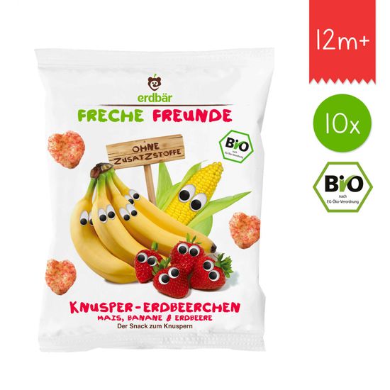 Freche Freunde BIO Chrumky Kukurica, banán a jahoda 10x25g