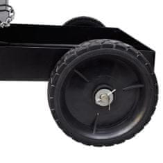 Vidaxl Čierny dielenský vozík na zváračské náradie s 3 policami