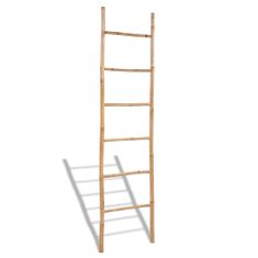 Vidaxl Bambusový rebrík na uteráky so 6 šteblíkmi