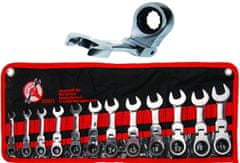 Kraftmann Sada krátkych ráčnových kĺbových kombinovaných kľúčov 8-19 mm, 12ks- Kraftmann