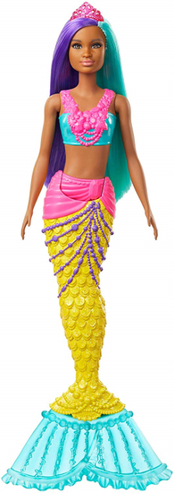 Mattel Barbie Kúzelná morská víla vlasy fialovo-tyrkysové