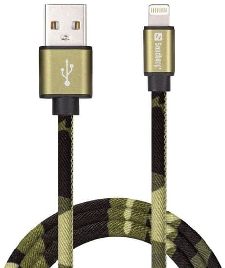 Sandberg USB do Lightning kábel, SYNC + CHARGE, 1 m 441-13, kamufláž
