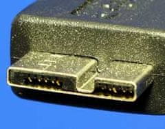 Value Kábel microUSB3.0 AA SuperSpeed, prepojovací, 2 m, biely