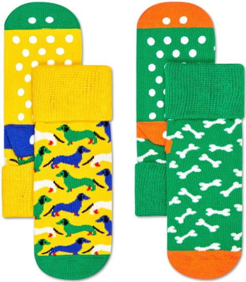 Happy Socks detské ponožky 2-Pack Dog Anti-Slip Socks