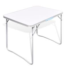 Vidaxl Skladací kempingový stôl s kovovým rámom 80 x 60 cm